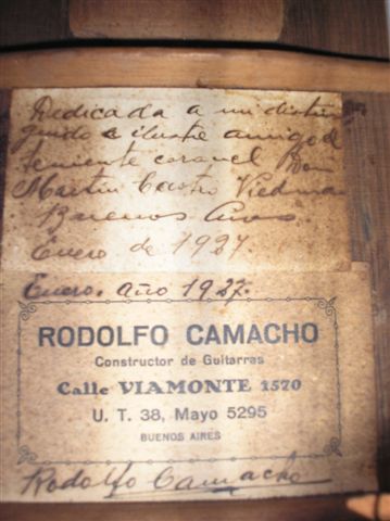 1927 Rodolfo Camacho label